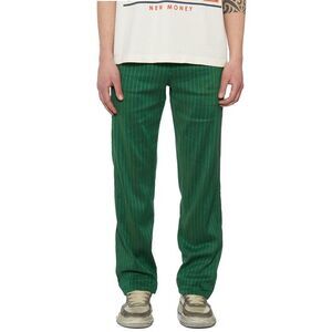 RHUDE Men's Pinstripe Straight Leg Trousers Men GREEN Pants